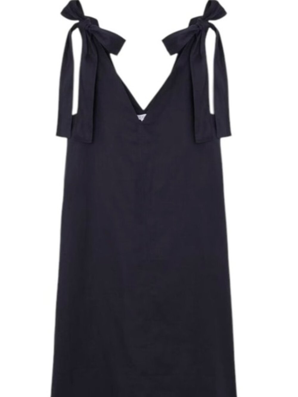 NWT ($135) COS Linen Blend, Bow Detail, V Neck Dress size 14